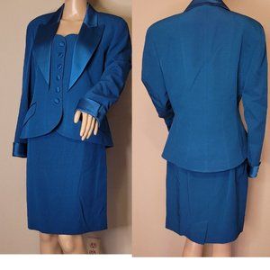Sz 6 RICHIE FREEMAN for TERIJON Neimon Marcus 2pc Dress Jacket/Faux Vest &Skirt
